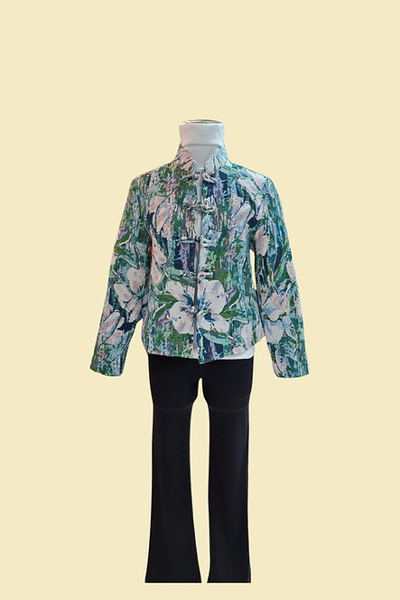 幻彩牛仔花布短外套 Symphony Denim WomanTang Suit Jacket L-015