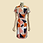 Thumbnail: 粉橙色幾何圖短旗袍 Pink and Orange Geometry Qipao V012