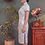 Thumbnail: 藍色小花短旗袍 Short blue floral qipao P-036