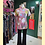 Thumbnail: 暗粉白玫瑰花上衣 Dark Pink and White Rose Qipao Style Top P-043