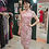 Thumbnail: 仿皮絨金絲牡丹短旗袍 (粉色) Faux Suede Golden trim Peony short qipao (Pink) P-013