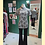 Thumbnail: 黑色千鳥紋玫瑰花上衣 Black Houndstooth Rose Qipao Style Top P-042
