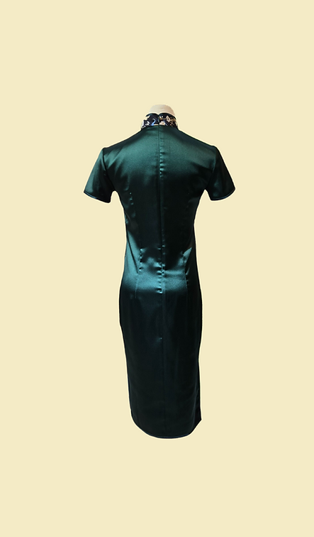 綠色仿醋酸旗袍 Green Faux Acetate cheongsam qipao EU-005
