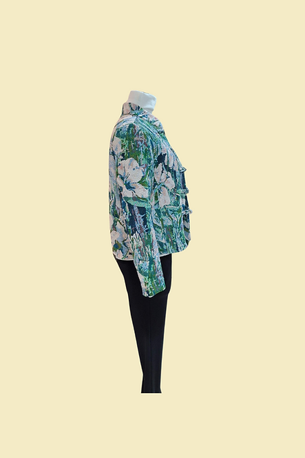 幻彩牛仔花布短外套 Symphony Denim WomanTang Suit Jacket L-015
