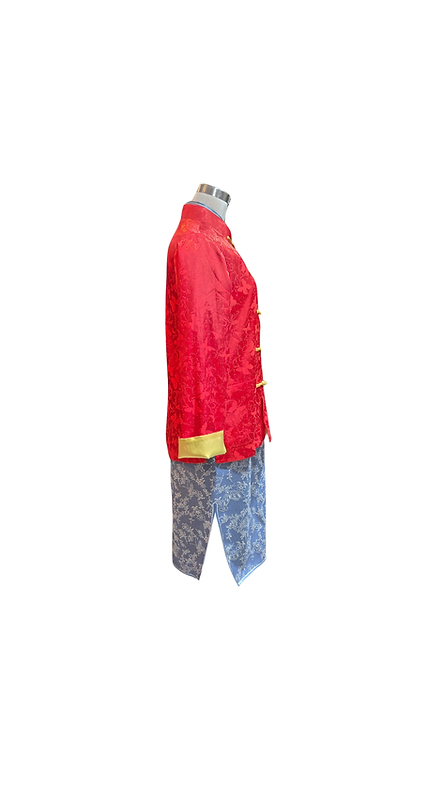 單面中性外套 (紅+黃色) Oriental pattern Jacket (Red and Yellow) L-022