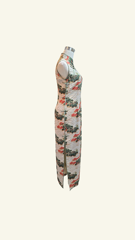 祥雲松樹長旗袍 Clouds and Pines Long Qipao P-009