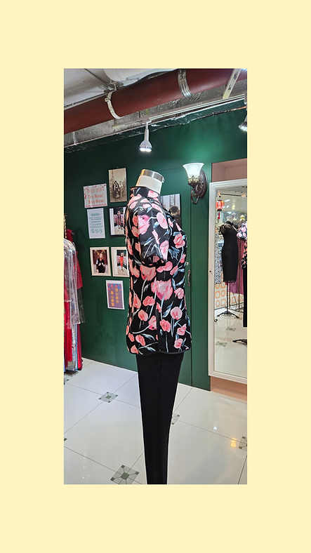 粉紅帝王花上衣 Pink Protea Qipao Style Top P-041