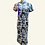 Thumbnail: 黑白葉影短旗袍 Short Black and White Leaf-Print qipao P-007