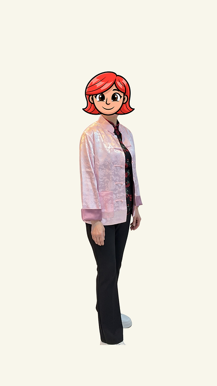 單面中性外套 (粉紅色) Oriental pattern Jacket (Pink) L-016