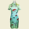 Thumbnail: 漸變綠色圖案短旗袍   Gradient green pattern short cheongsam Qipao B-012