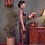 Thumbnail: 紫色花長旗袍 Purple Floral Long Qipao P-035