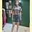 Thumbnail: 黑色千鳥紋玫瑰花上衣 Black Houndstooth Rose Qipao Style Top P-042