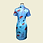 Thumbnail: 漸變藍色圖案短旗袍   Gradient blue pattern short cheongsam Qipao B-010