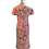 Thumbnail: 仿皮絨金絲牡丹短旗袍 (粉色) Faux Suede Golden trim Peony short qipao (Pink) P-013