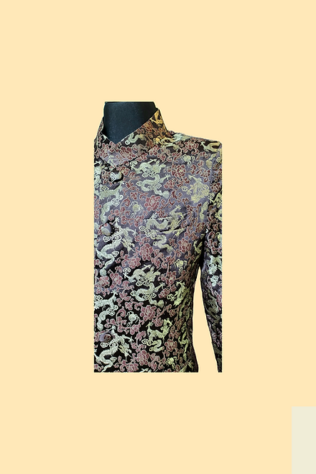 啡色金龍男外衣 Brown Golden Dragon Man Jacket L-002