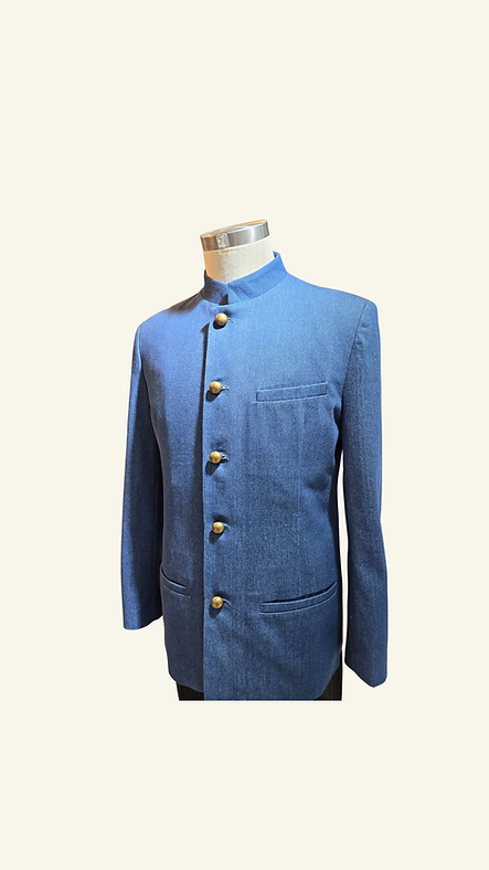 牛仔布中山裝男士 Chinese Denim Tung Suit Man Coat L-018