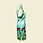 Thumbnail: 漸變綠色圖案短旗袍   Gradient green pattern short cheongsam Qipao B-012