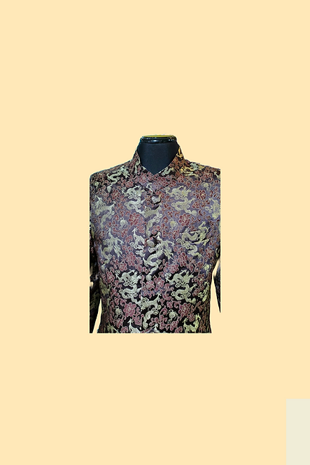 啡色金龍男外衣 Brown Golden Dragon Man Jacket L-002
