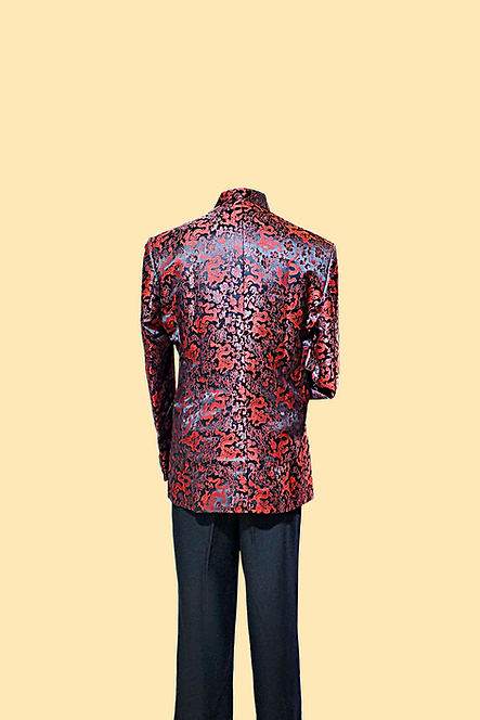 真絲混紡外套 (紅龍) Silk Dragon Jacket (Red) NS-029D